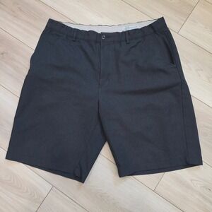 Greg Norman Mens Charcoal Gray Heather Golf Shorts Size 38 Elastic Back Stretch